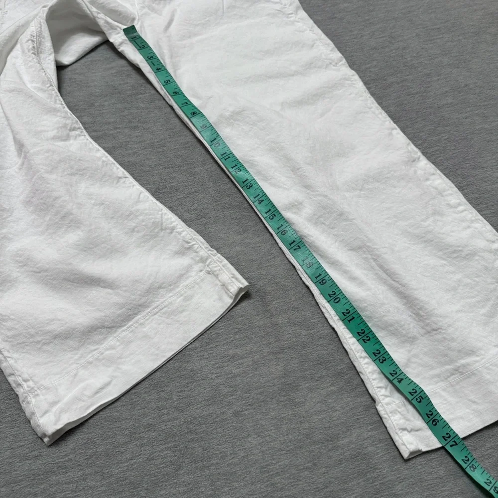 Frank Eileen sz 6 Wexford Linen Cotton Pants Trouser White Wide Leg High Waist - Picture 13 of 13